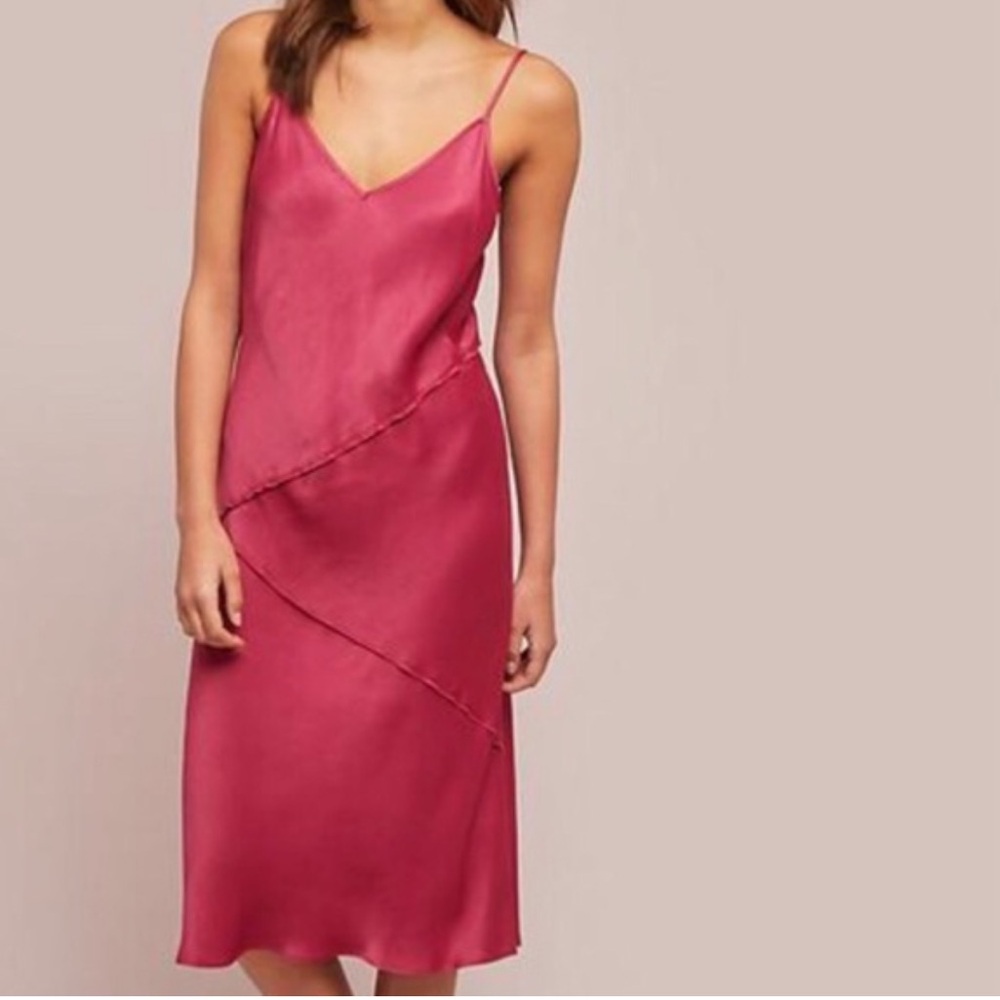 Anthropologie Asymmetrical Red Dress